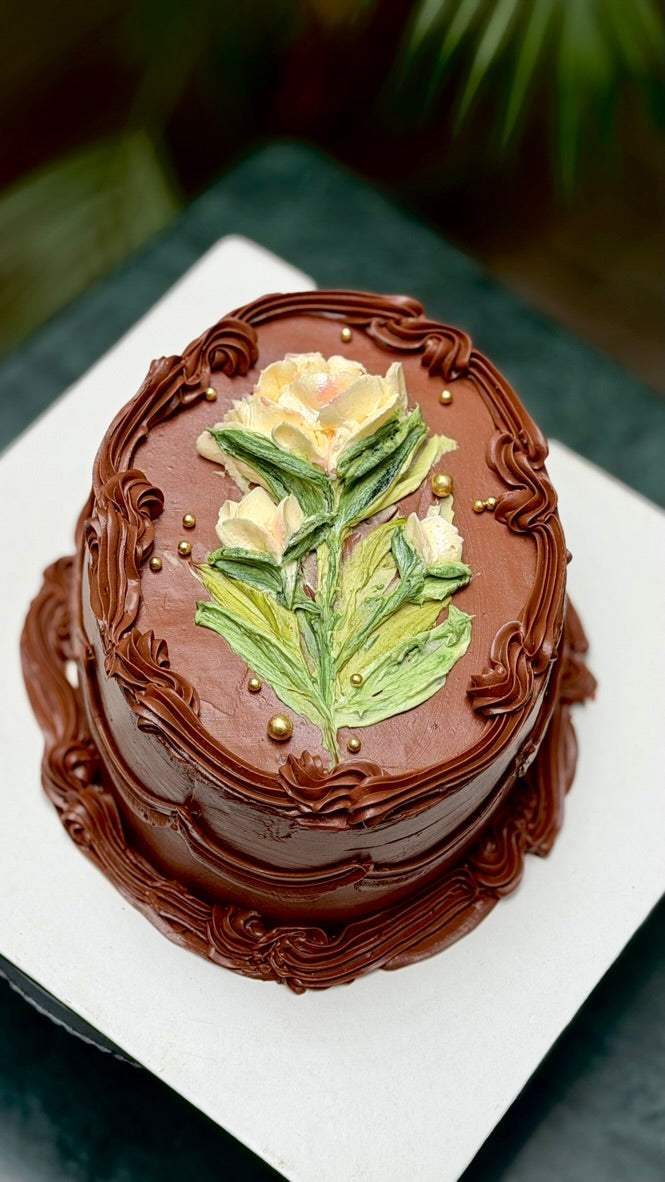 Painterly Floral Oval Cake - 1.5kg